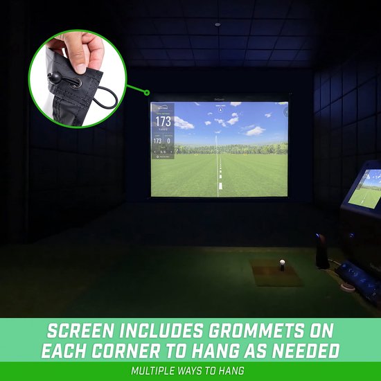 Golf simulator impact screen 10ft x 7ft - wit mat polyester - standaard projectie - ideaal voor thuisgebruik - m-winkel — afbeelding 2