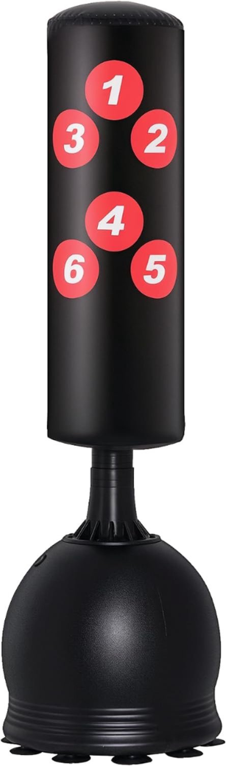 Levo® Bokspaal - Fitness - Zwart- 50cm x 50cm x 165cm
