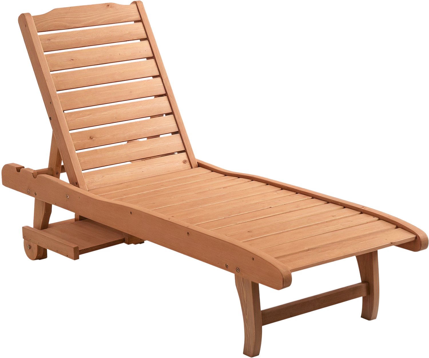 Outsunny Ligstoel - Vurenhout - 182x60x35cm