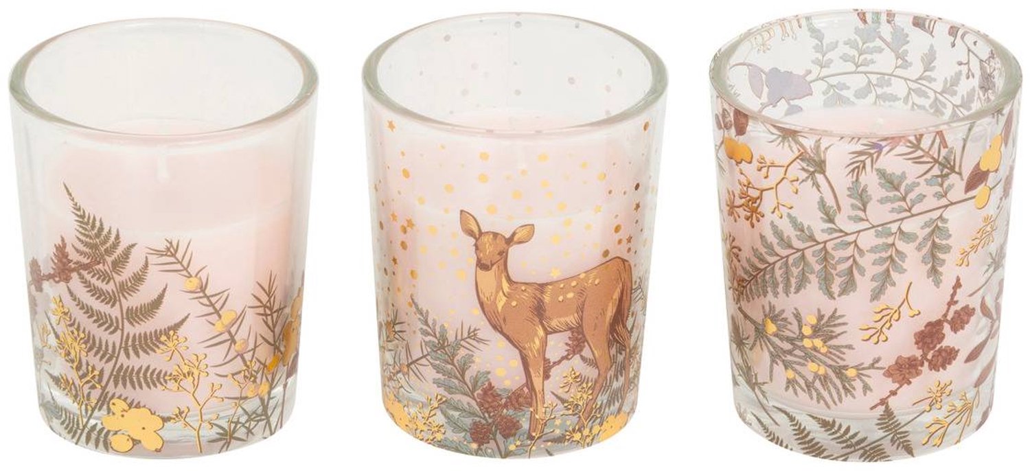 Feeric lights & Christmas Set van 3 geurkaarsen Secret Bois 135 g Rose