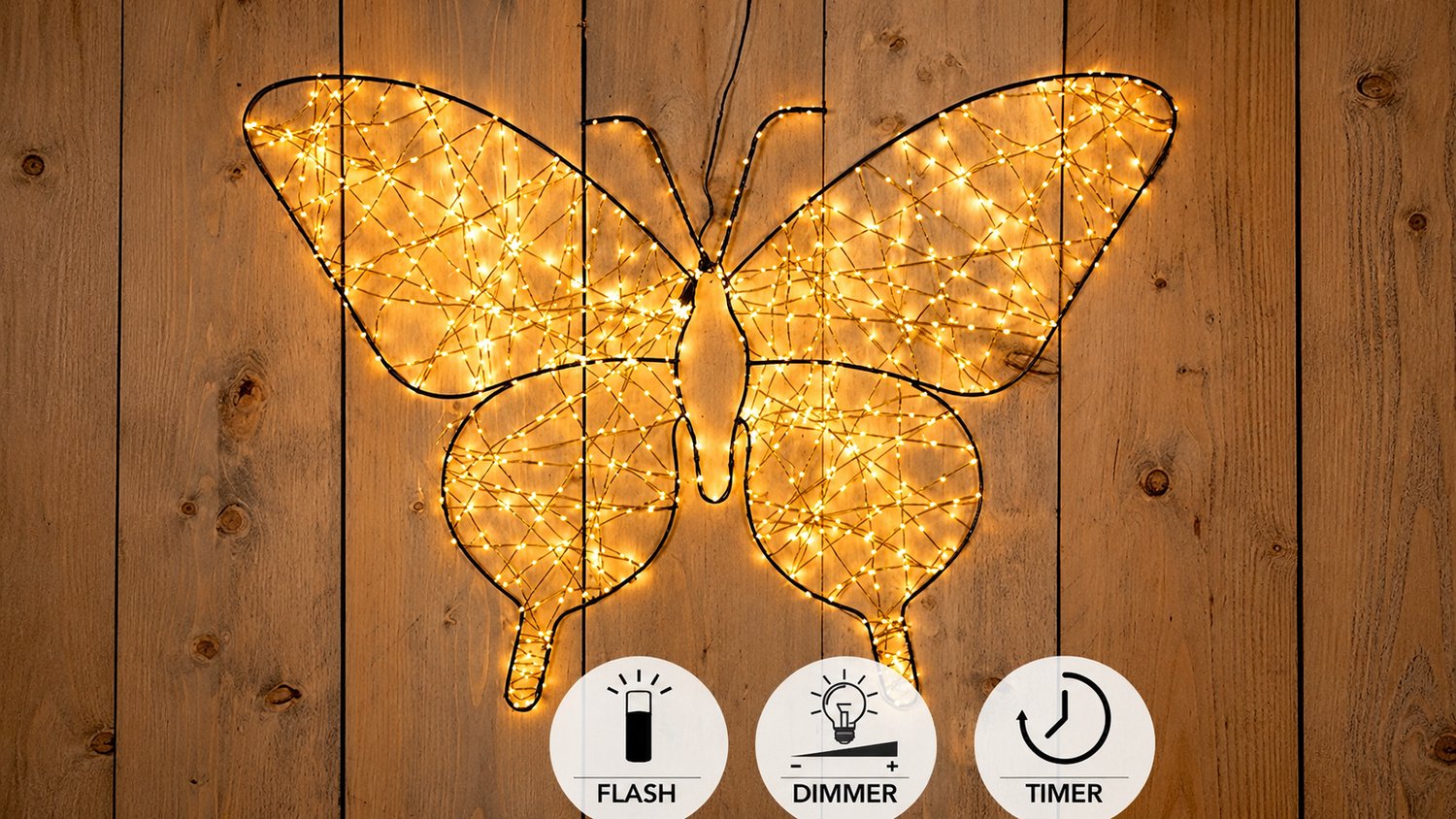 Anna's Collection LED vlinder metalen kerstverlichting – 53 cm, 800 LED’s classic warm wit