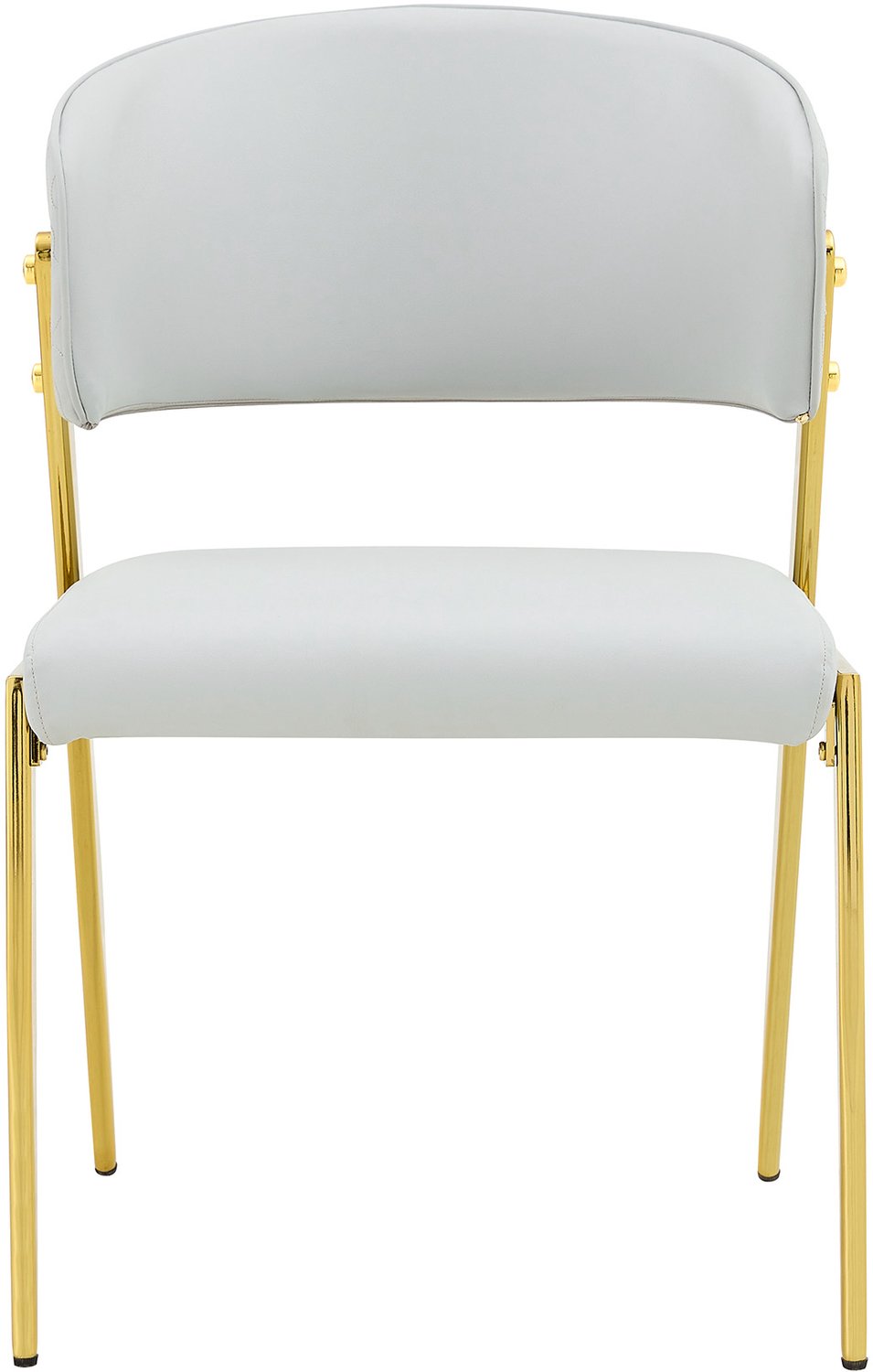 MUVANO Lichtgrijze eetkamerstoelen set van 2 - Keukenstoelen - Gevoerde zitting en rugleuning - Kunstleer en metalen frame - Voor eetkamer en kantoor Lichtgrijs