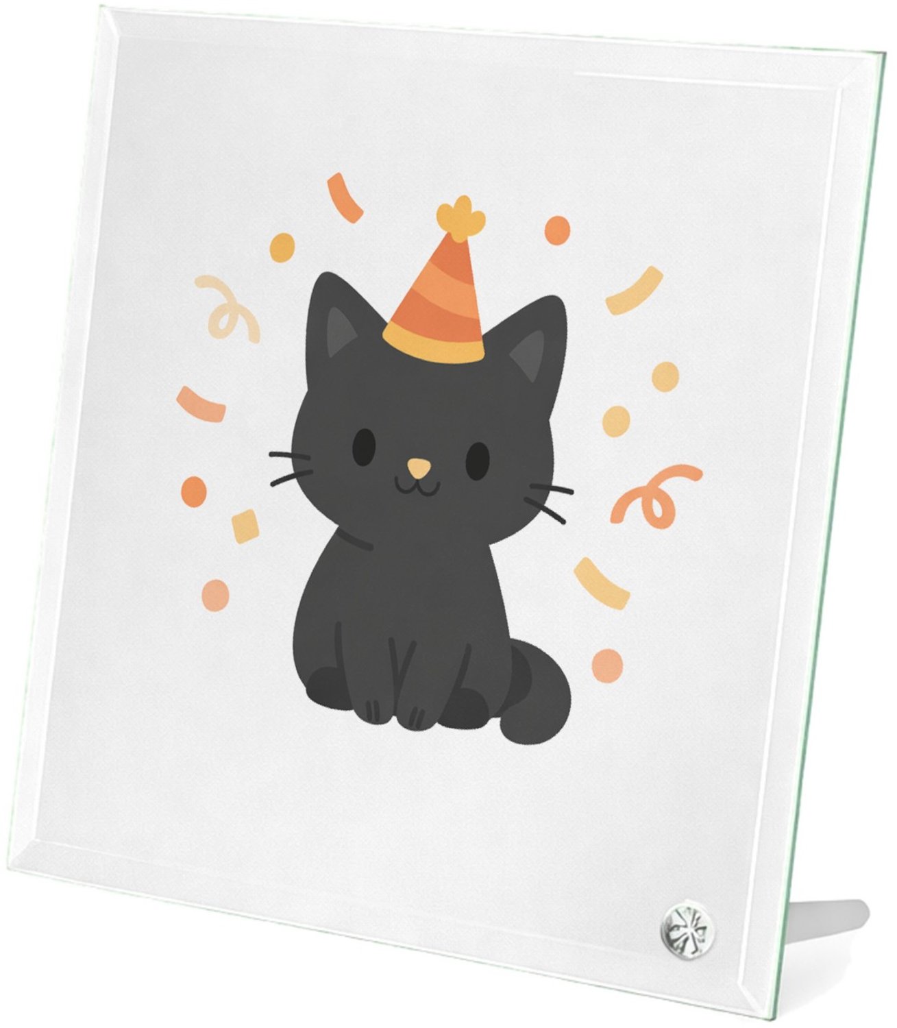 Mr Cadeautjes Glasframe 20 x 20 - design Een rustige felicitatiekaart met een konijn op een zachte ac | cadeau Wit
