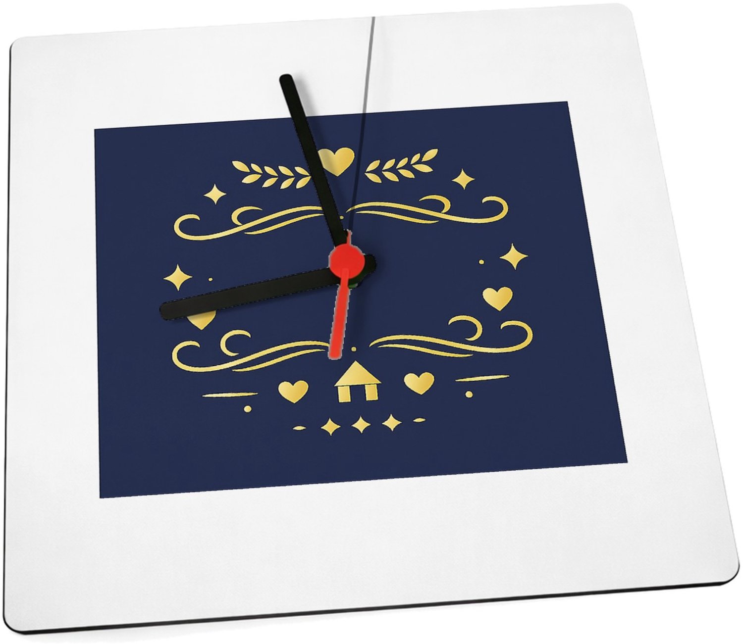 Mr Cadeautjes Klok 19 x 19 - design Een elegant cadeau-ontwerp met een warme familieboodschap en | cadeau Wit