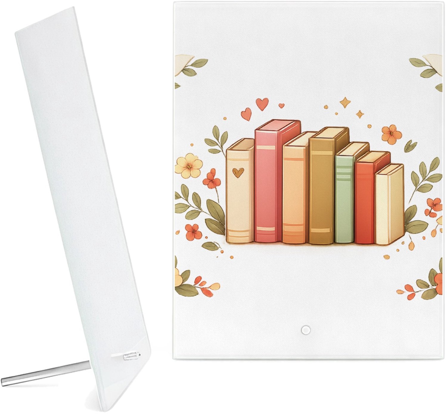 Mr Cadeautjes Glazen fotopaneel Een compacte, decoratieve collage rond een centraal hobby-on - 15 x 20 cm, staand - glas, decoratie, wanddecoratie | cadeau Wit