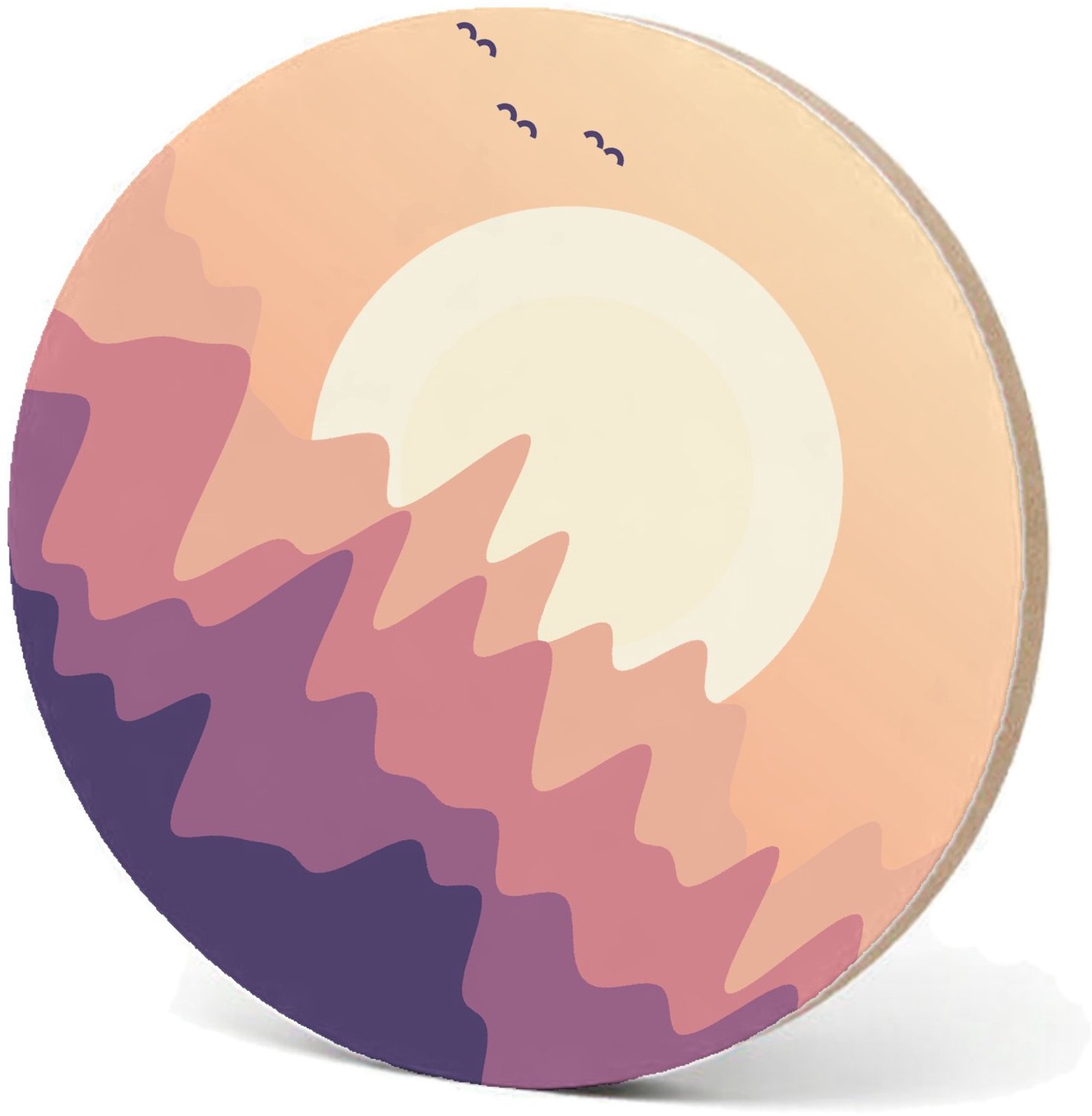 Mr Cadeautjes MDF fotolijst - design Bergen bij zonsondergang | cadeau Wit