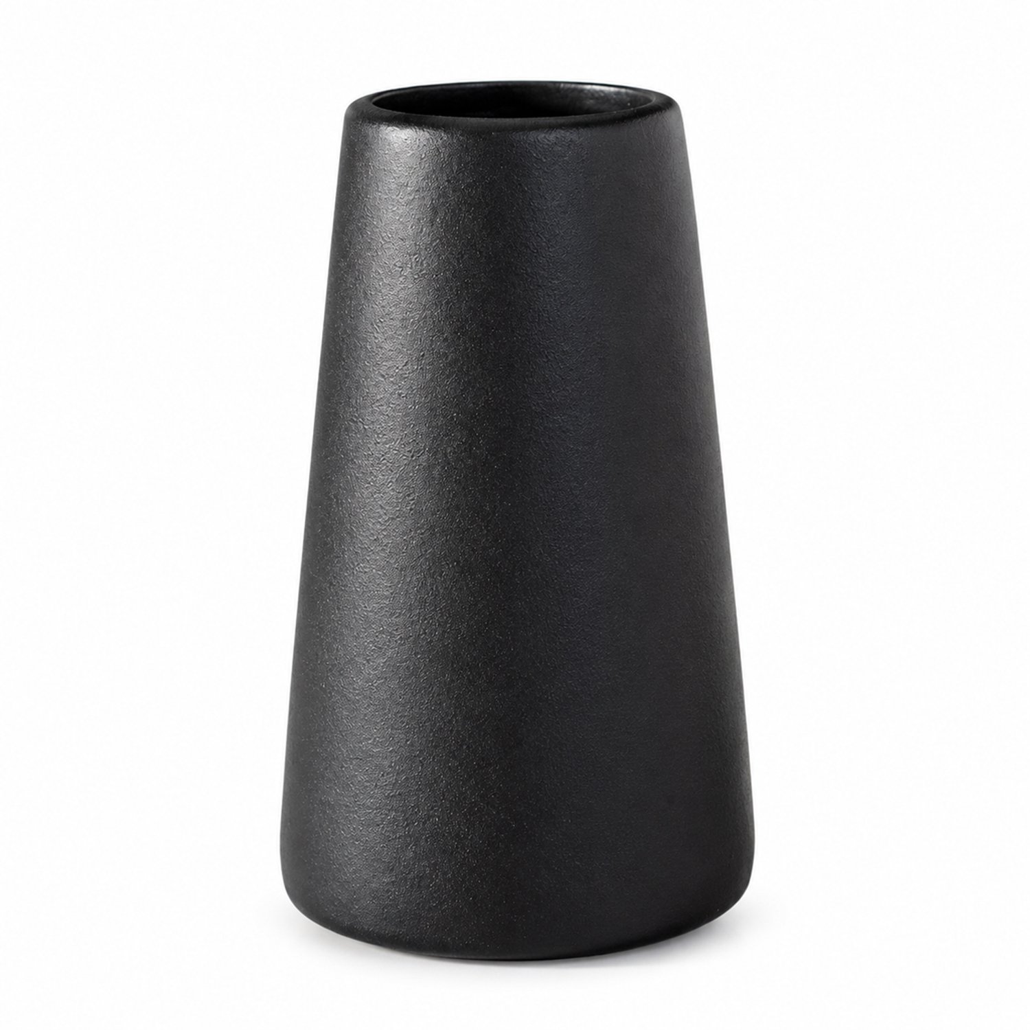 SWGOTA Zwarte keramische vaas - Hoogte 14,5 cm - Diameter 8,3 cm - Opening 5,5 cm - Naar boven toelopend - Voor kunstbloemen - Standaardverpakking