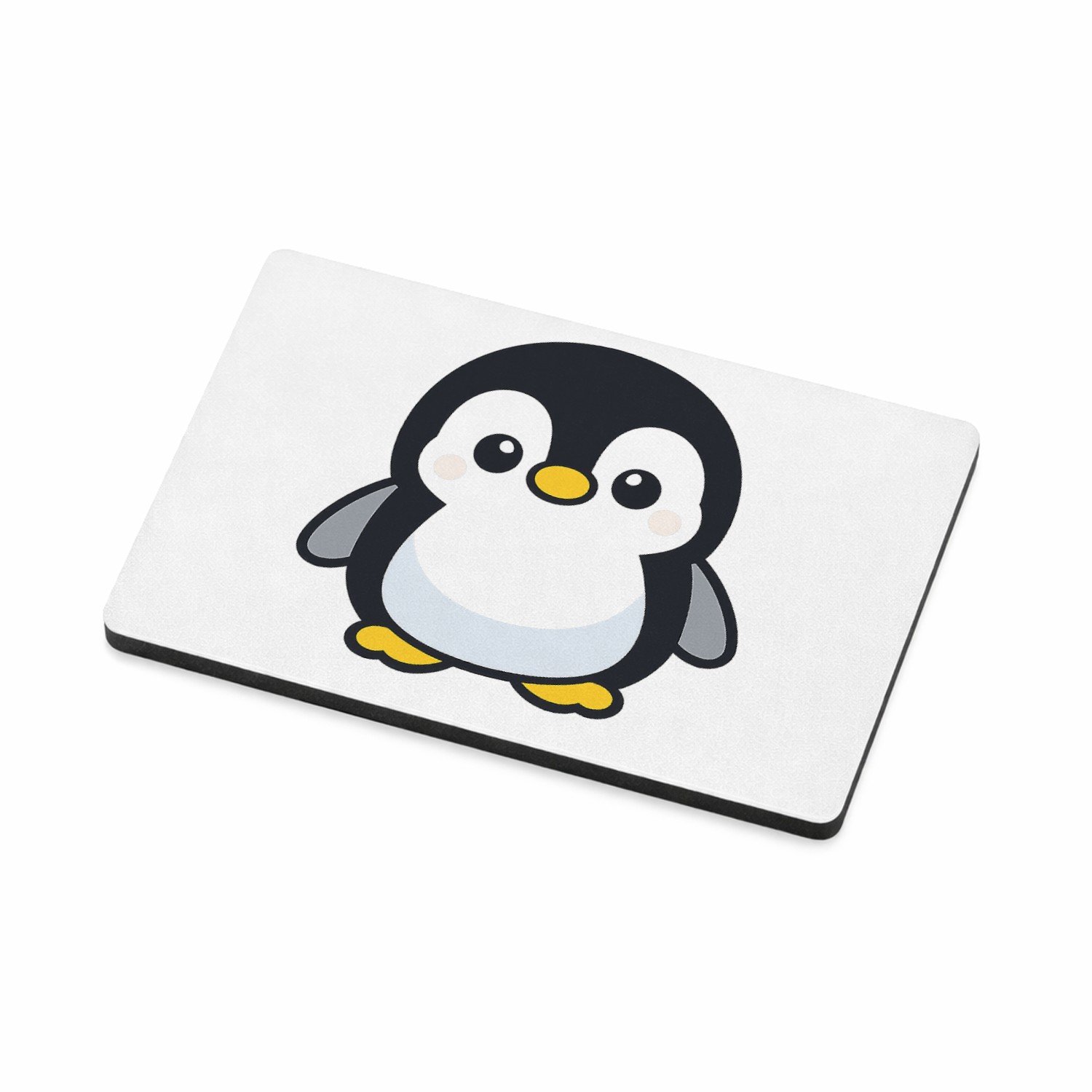 Mr Cadeautjes MDF magnetische fotolijst 7,5 x 5 - design Een vrolijke, ronde vos met grote ogen in een minimalistisch | cadeau Wit