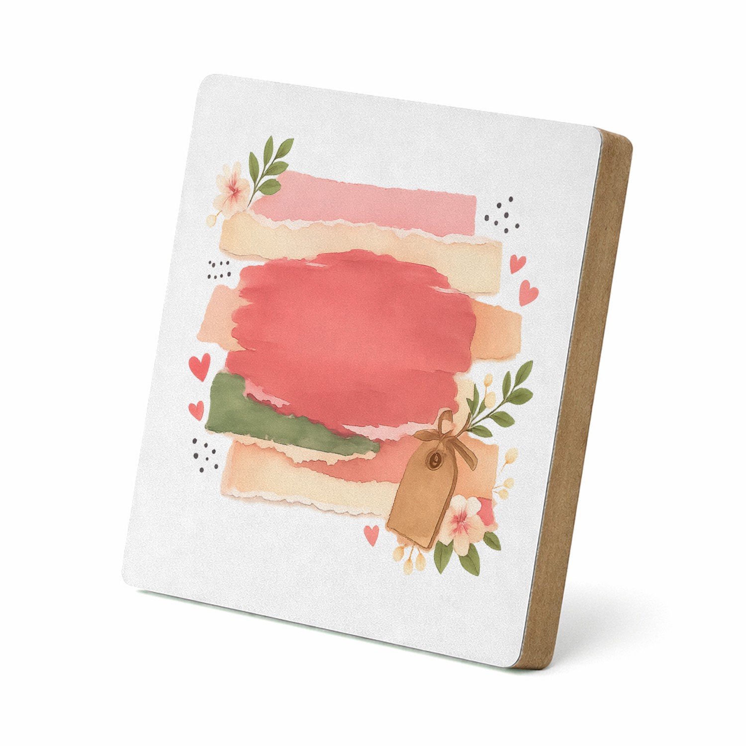 Mr Cadeautjes MDF staande fotolijst 15,2 x 15,2 - design Een vrolijke, gelaagde love-note compositie met een andere f | cadeau Wit