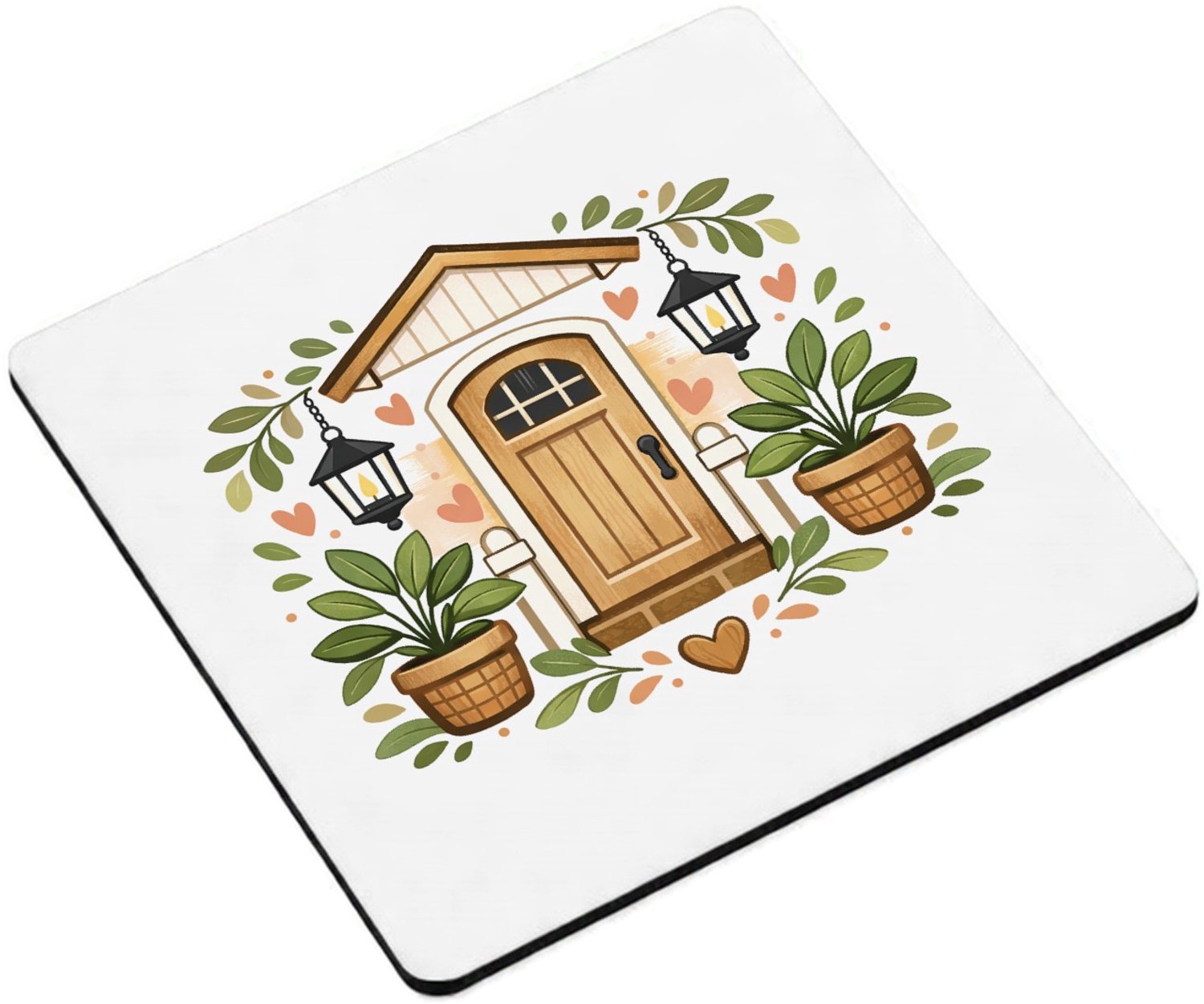 Mr Cadeautjes MDF magnetische fotolijst vierkant 9,5 - design Familie-entree met speelse botanische omlijsting | cadeau Wit