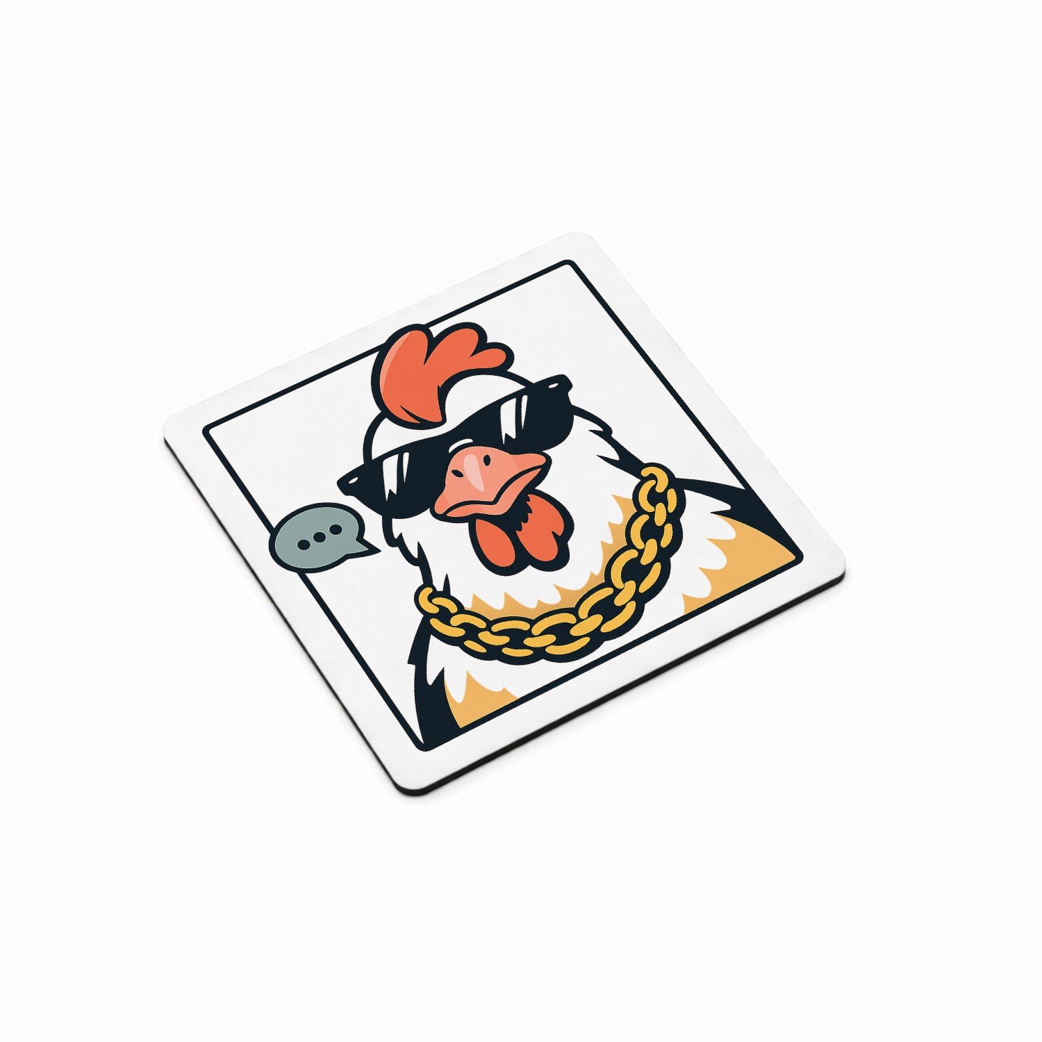 Mr Cadeautjes MDF magnetische fotolijst vierkant 9,5 - design Retro karakterprint met onverwachte zelfverzekerdheid | cadeau Wit