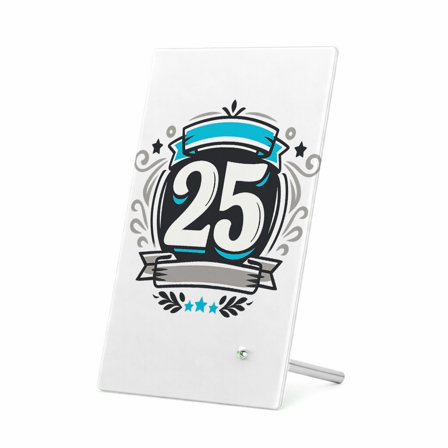 Mr Cadeautjes Glasframe 11 x 16 - design Retro embleem met een groot jaartal en sportieve omlijsting | cadeau Wit