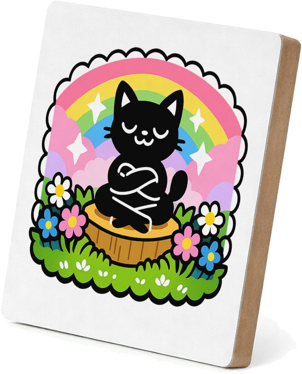 Mr Cadeautjes MDF staande fotolijst 15,2 x 15,2 - design Een vrolijke, assertieve stickerstijl met een andere houding | cadeau Wit