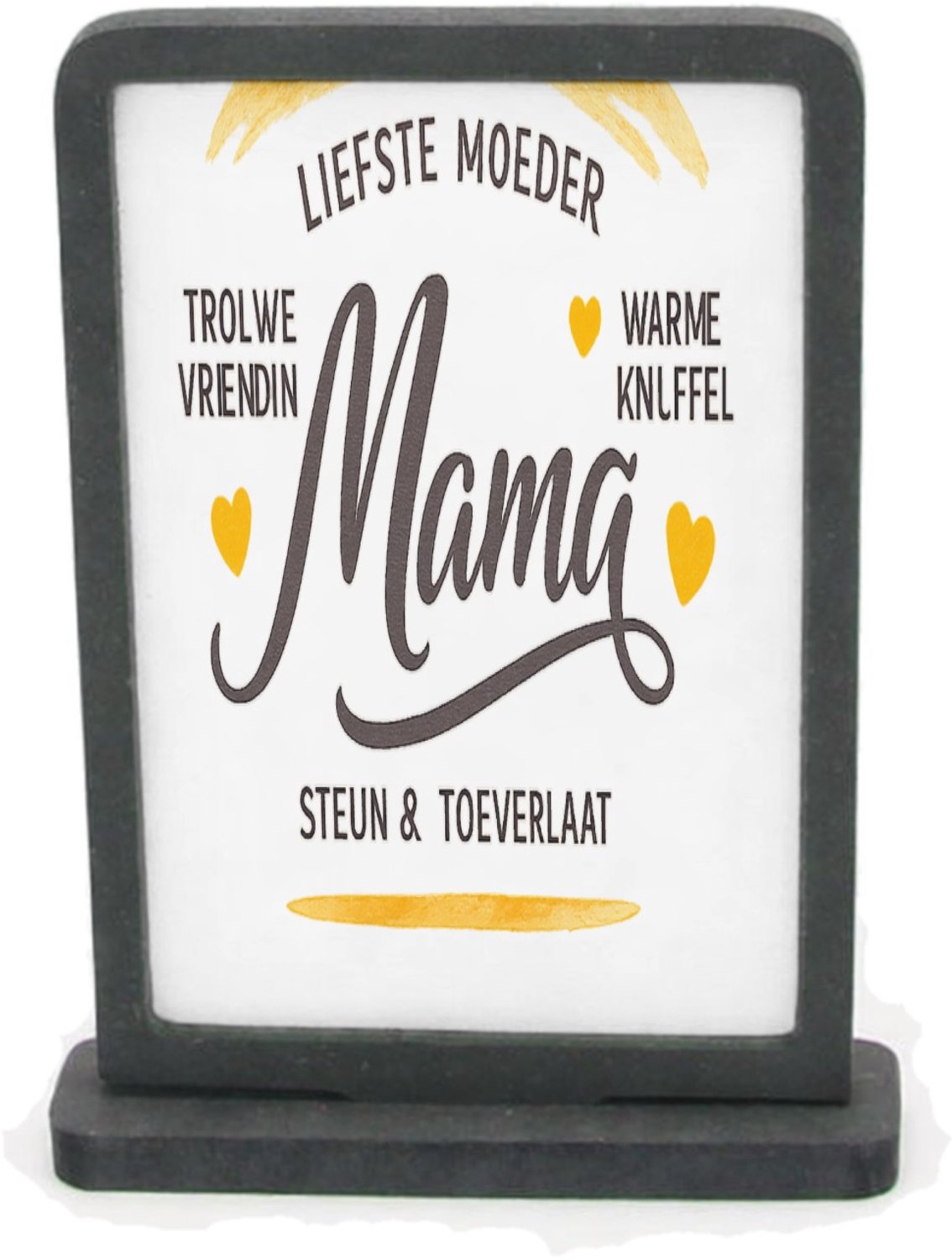 Mr Cadeautjes Houten fotolijst rechthoek met MDF inleg - design Een warme, persoonlijke typografische print met een opvallen | cadeau Wit