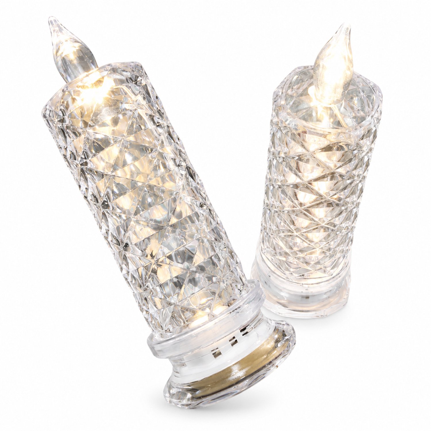 SWGOTA led kaarsen - witte roos, 6,3 x 18,3 cm, groot model met voet, decoratieve slaapkamerlamp in bedrukte doos