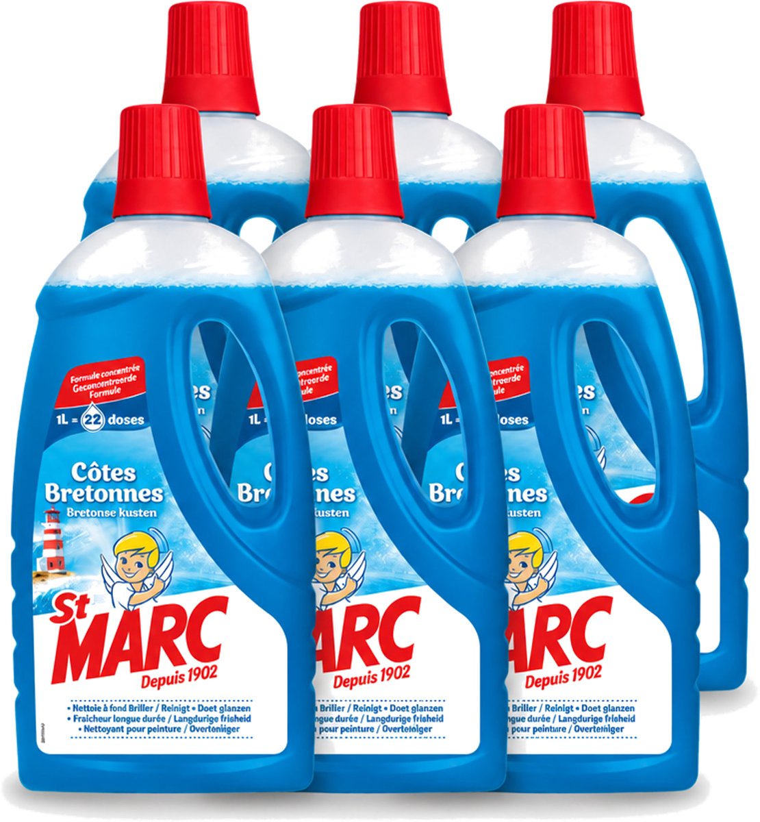 6 x St. Marc - Allesreiniger - 22 Dossissen - 1L - Voordeelverpakking - 6 stuks