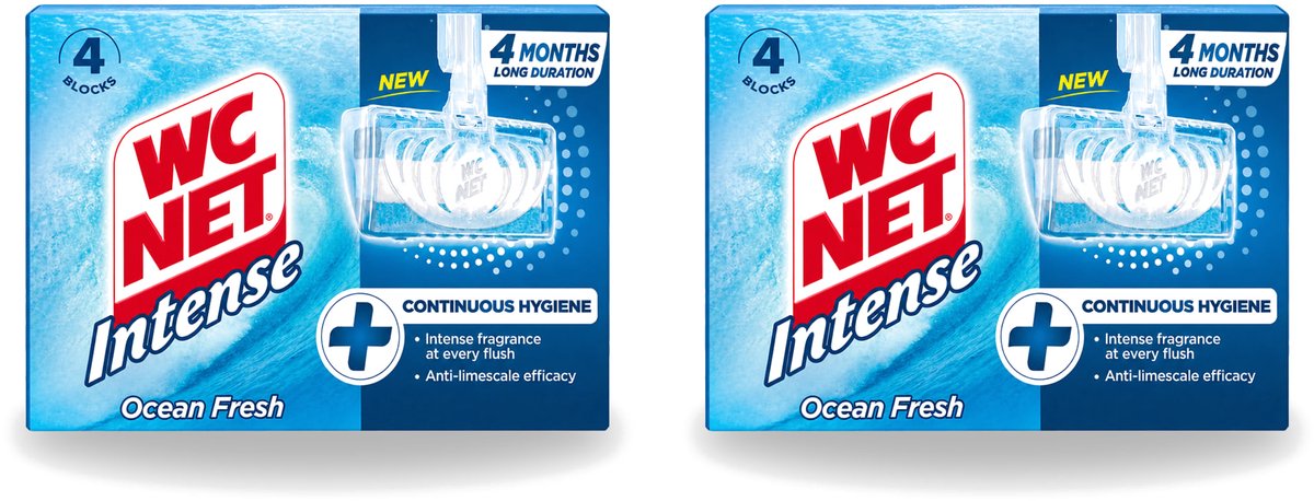 2 x WC Net - Toiletblok - Ocean Fresh - 4 Blokjes - Voordeelverpakking - 2 stuks