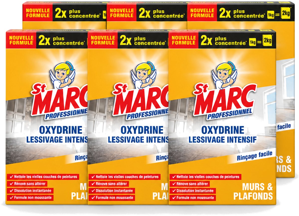 6 x St. Marc – Multireiniger Poeder – Professioneel Oxydrine – 1 kg - Voordeelverpakking - 6 stuks