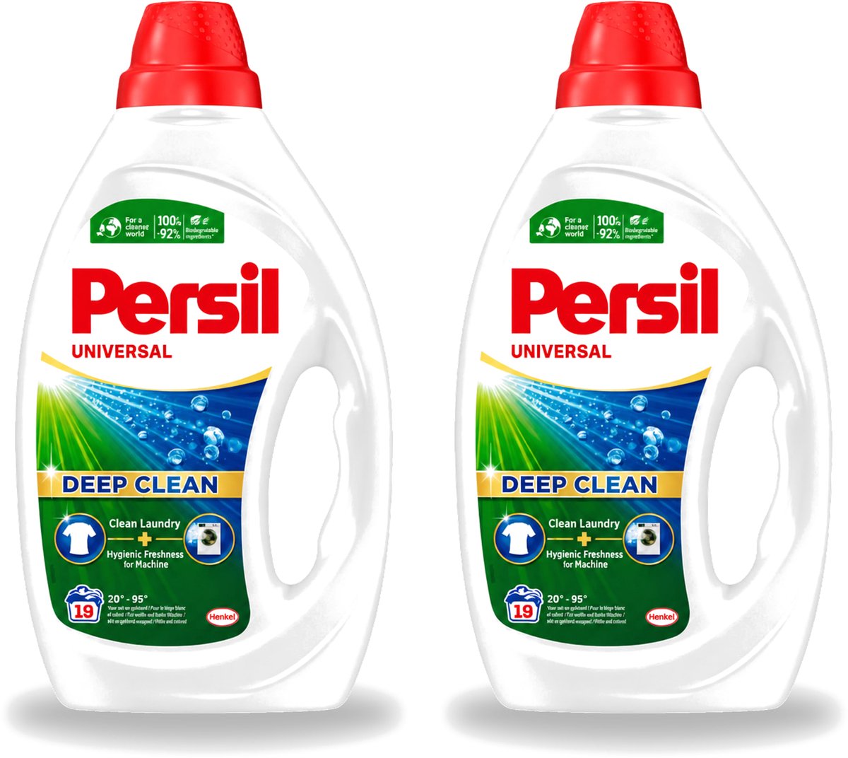 2 x Persil Universal - Deep clean - Vloeibaar Wasmiddel - Witte en Gekleurde Was - 19 Wasbeurten - Voordeelverpakking - 2 stuks