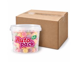 Lutti Autopack Confetti -Parisettes - Tum Tum snoepmix 12x200g - snoeppotje plastic met deksel gevuld - per doos van 12