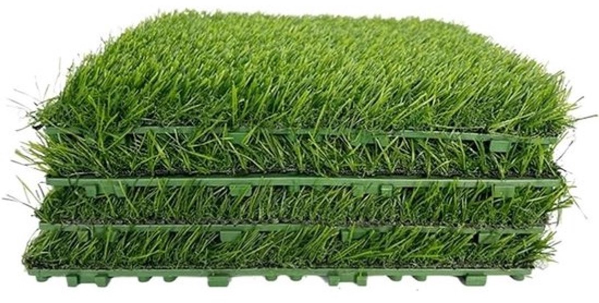 Kunstgrastegels - Grasmatten voor buiten - Voor het aankleden van de tuin - In elkaar grijpend ontwerp - 1 stuk - Groen