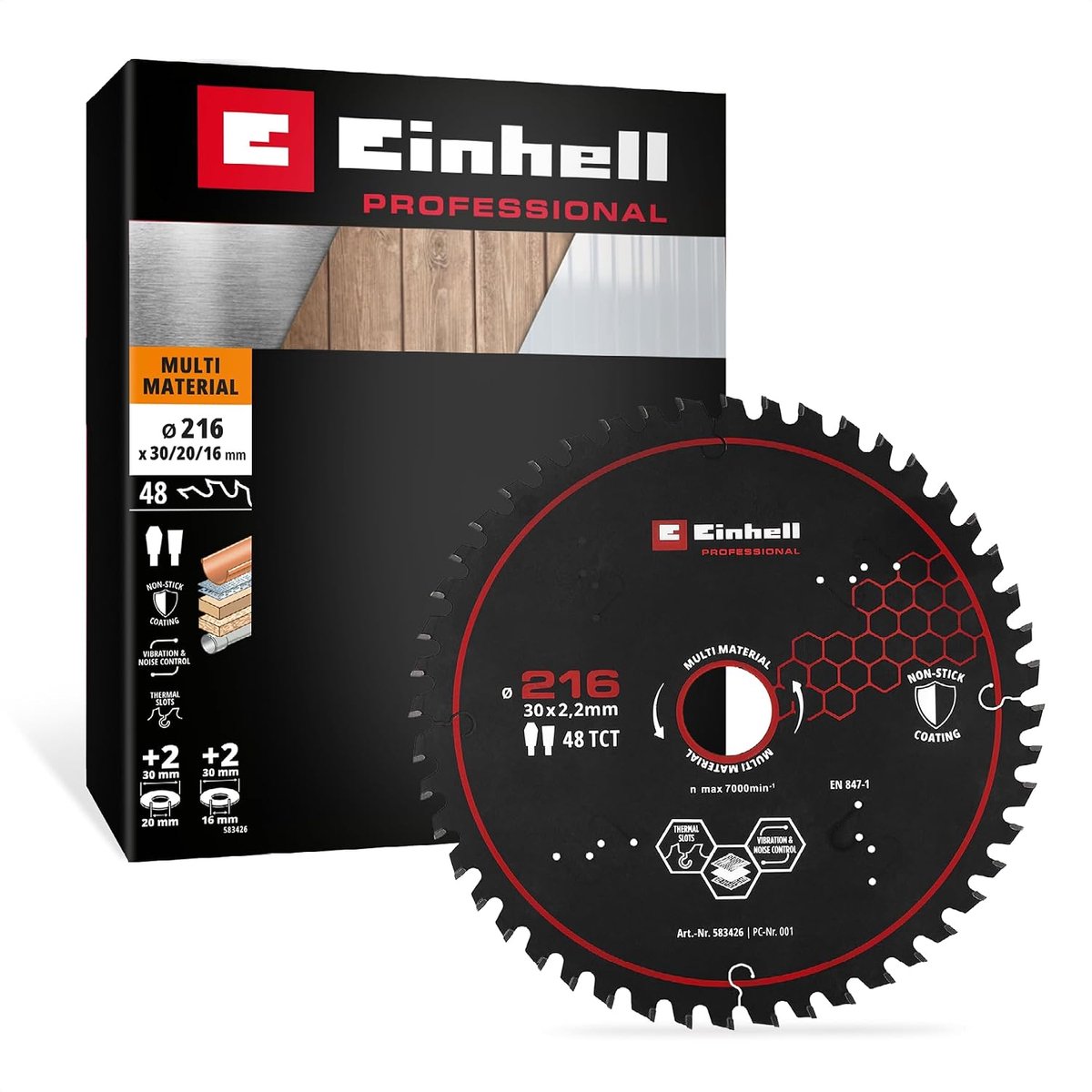 Einhell Professional cirkelzaagblad, multi-materiaal, Ø 216 x 30 mm, 48 tanden