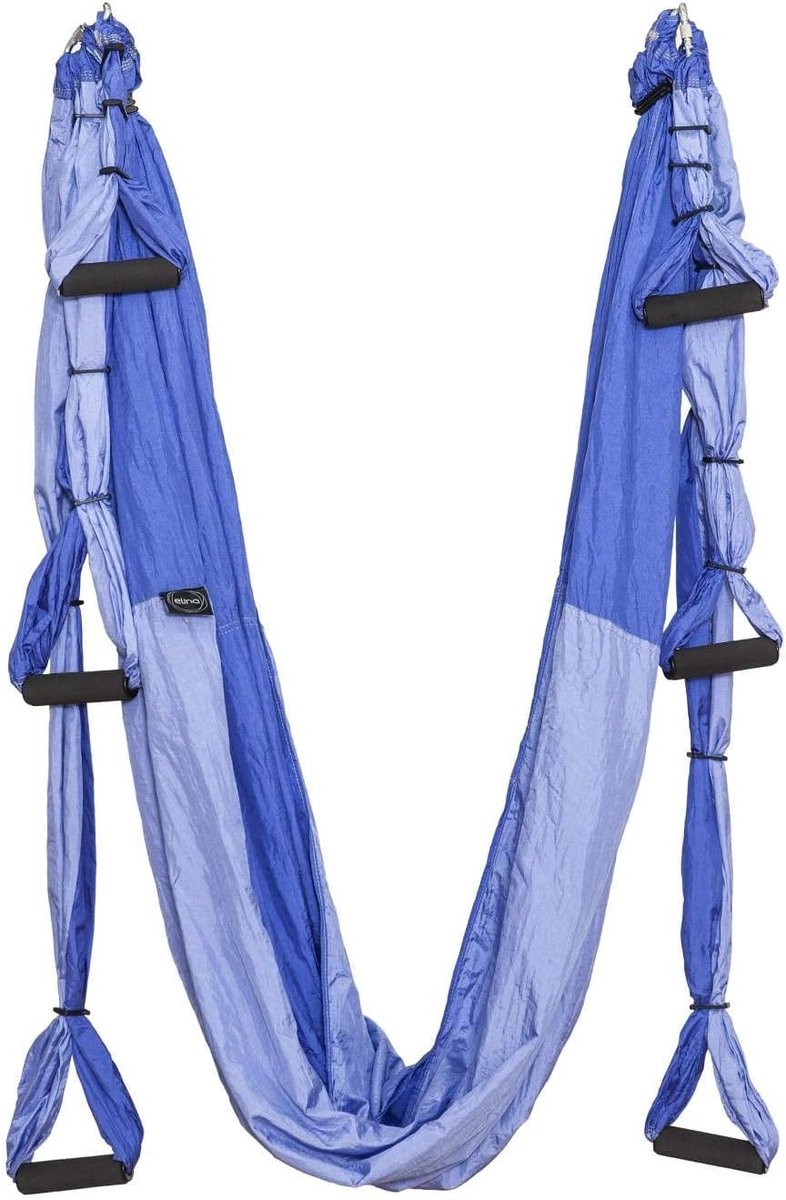 Yoga hammock 250 x 145 cm - donkerpaars/lichtpaars - duurzaam nylon - veelzijdige posities - ShopVlot