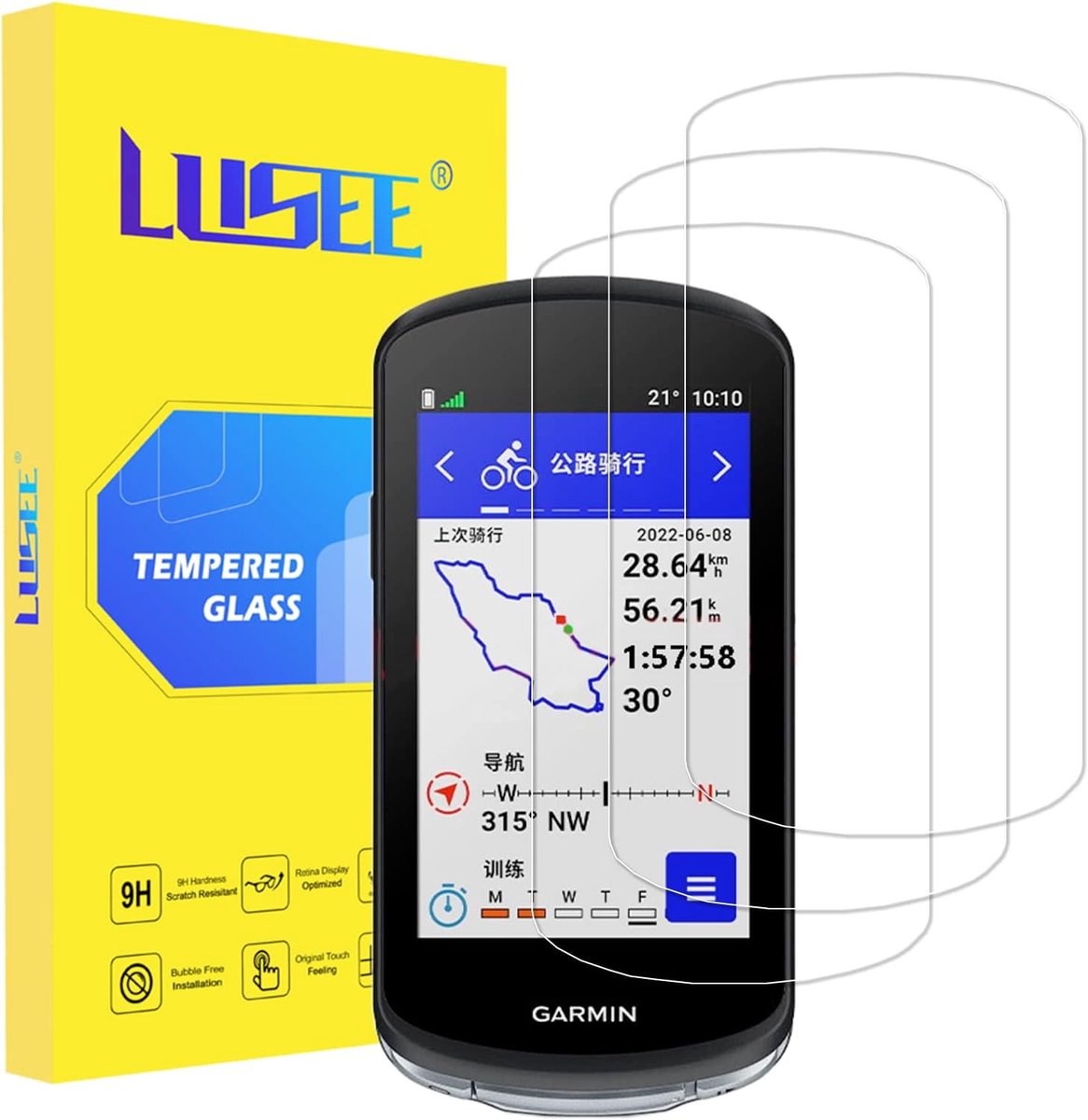 LUSEE Pack of 3 Protective Film Compatible with Garmin Edge 1040/1040 Solar/1030/1030 Plus, Screen Protector, HD - ShopVlot