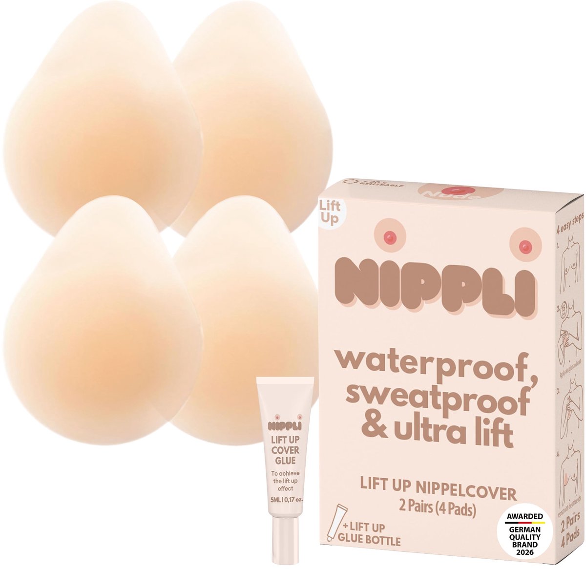 Nippli Lift Up tepelcovers - hoogwaardige siliconen - herbruikbaar en zweetbestendig - sterke hechting - ShopVlot