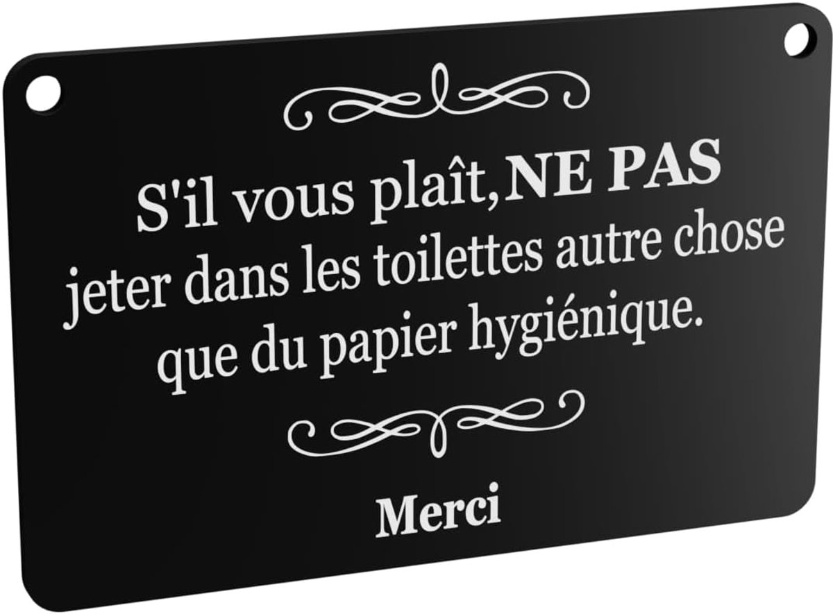 Stylish and bold information board - 'Don't throw anything in the toilet except toilet paper' - ShopVlot