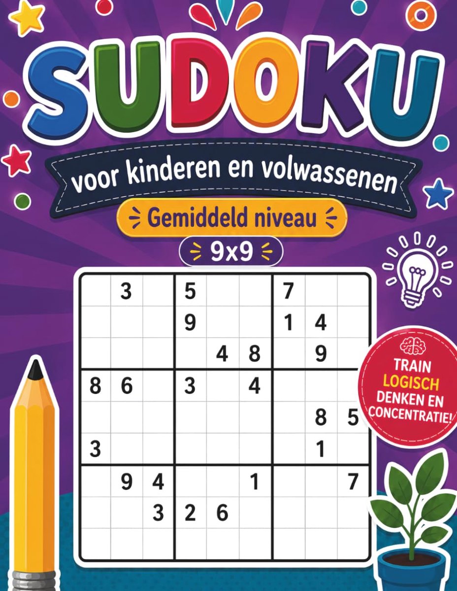 SUDOKU voor kinderen en volwassenen Gemiddeld niveau 9x9: Logisch denken en concentratie - ShopVlot