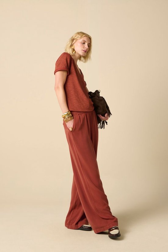 Donkerrode High Waist Wide Leg