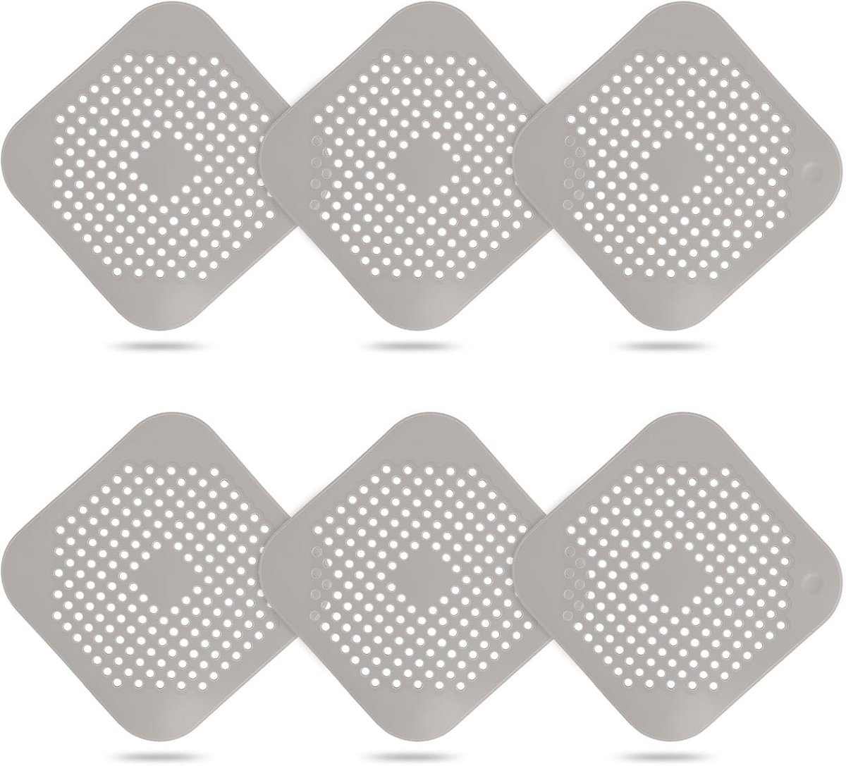 Siliconen Afvoerfilter Set van 6 Stuks voor Keuken en Badkamer - Haarbescherming en Duurzame Zuignappen voor Douche en Badkuip