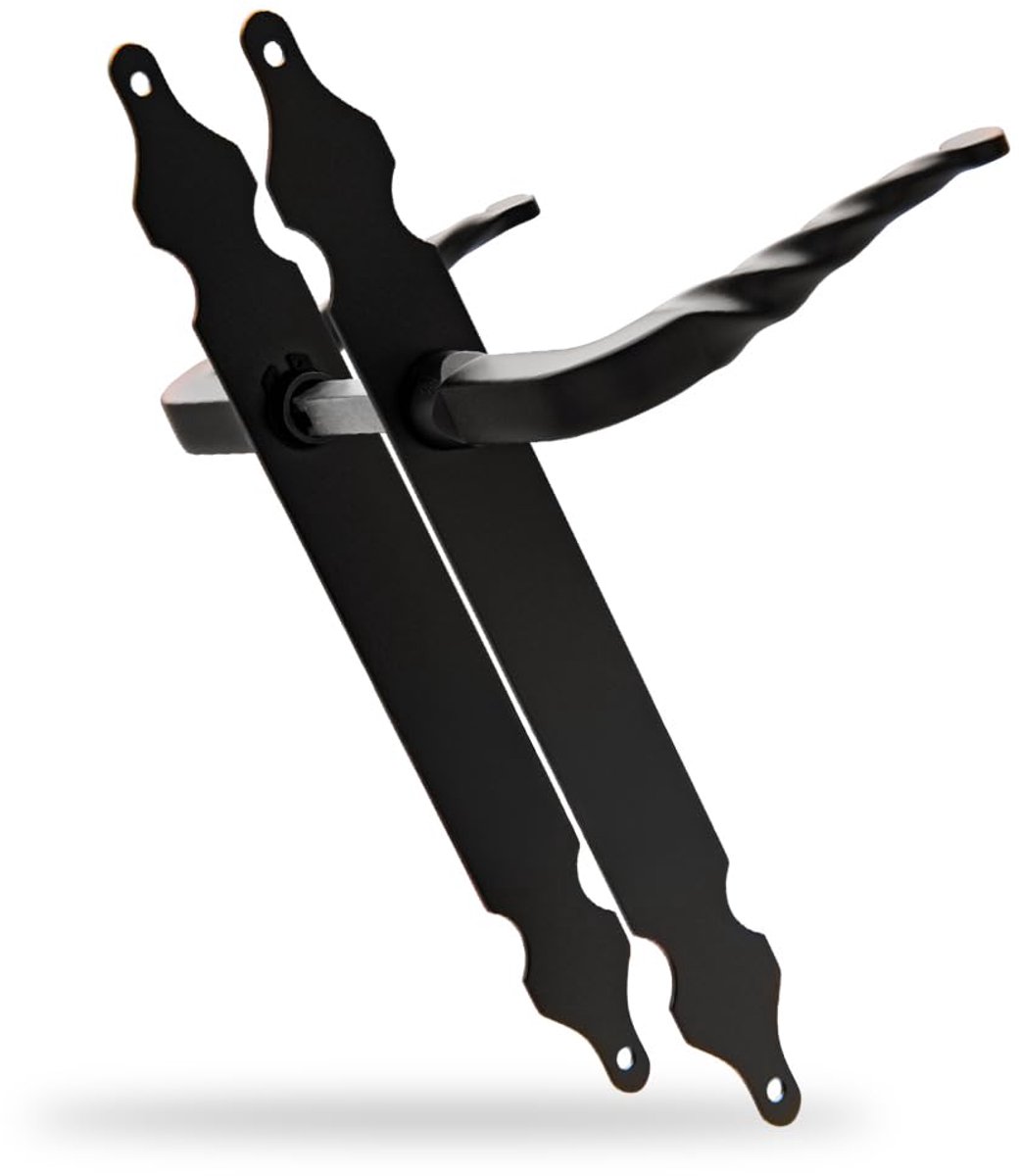 Handgrepen set van 2 - 250 x 28 mm - Zwart - Zamak met stalen plaat - Perfect voor meubels - ShopVlot