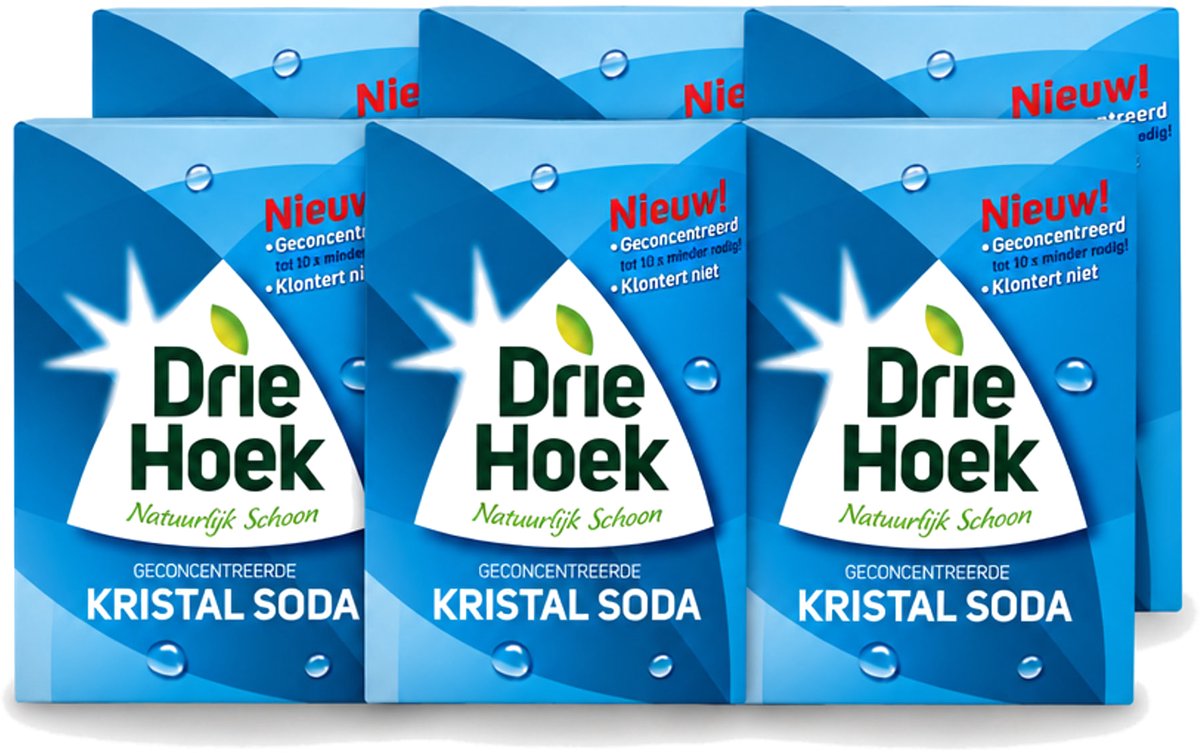 6 x Driehoek – Kristal Soda – 600 gr - Voordeelverpakking - 6 stuks