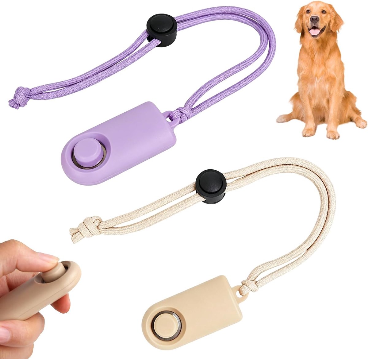 Clicker honden en katten - 2 stuks met polsband - grote knop - effectieve trainingselementen - ShopVlot