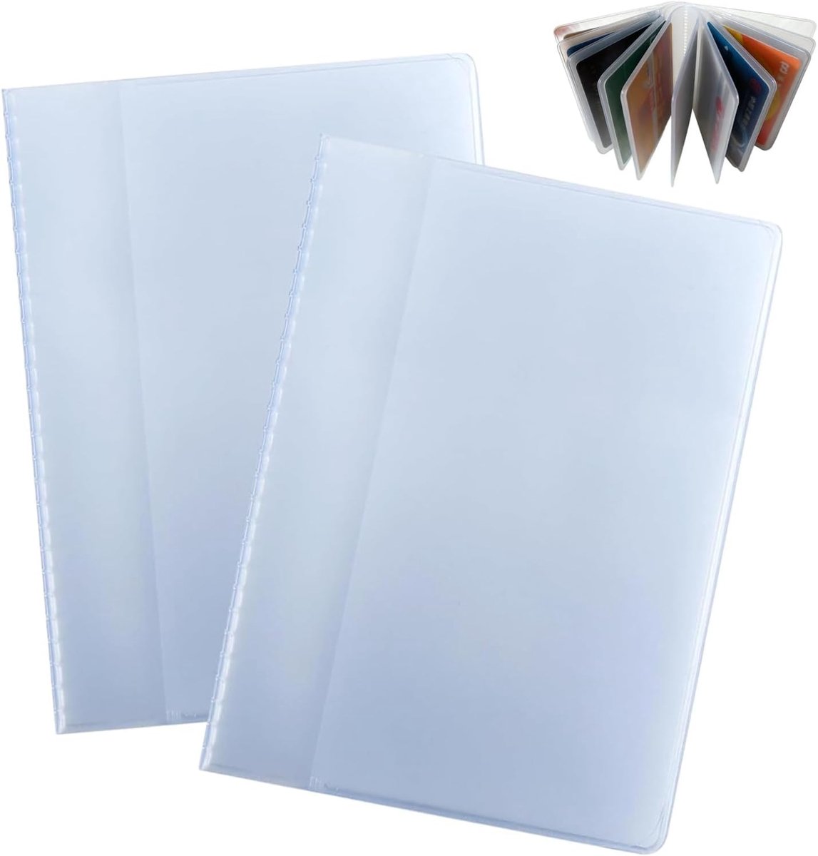 Plastic Wallet Insert, 2 Pcs Transparent Credit Card Holder Wallet Insert Durable PVC Clear Card Covers with 10 Pages - ShopVlot