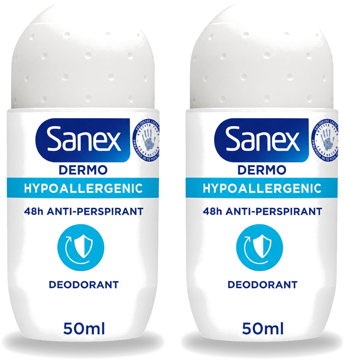 2 x Sanex Dermo - Deodorant Roller - Hypoallergeen - 48h Anti-Transpirant - 50 ml - Voordeelverpakking - 2 stuks