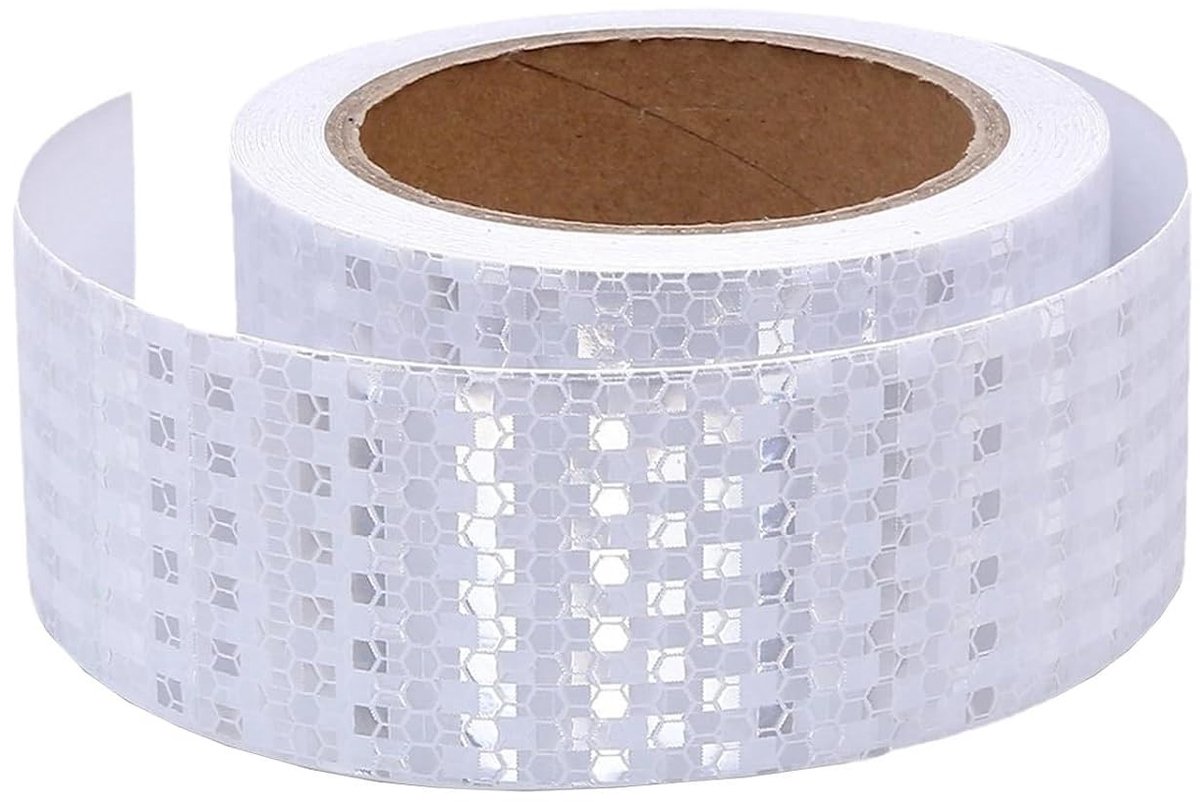 Zelfklevende Reflecterende Tape 10 m x 5 cm - Hoge Reflectie voor Fietsen, Voertuigen en Veiligheidstoepassingen - Waterdicht en Weerbestendig voor Verbeterde Zichtbaarheid
