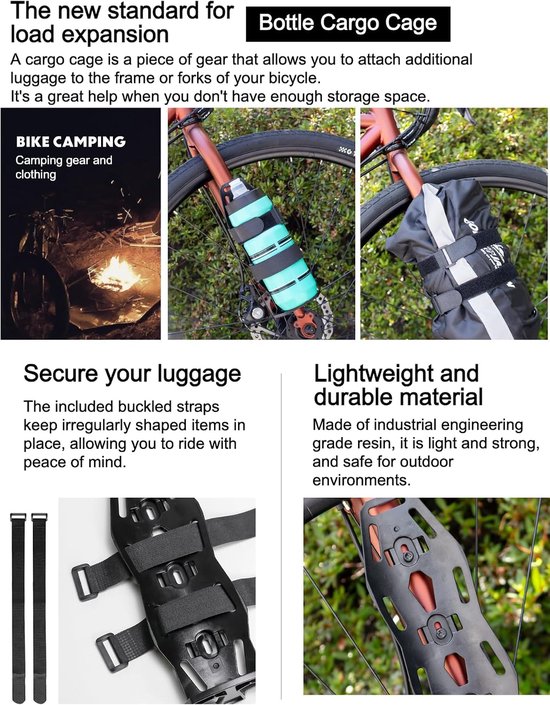 GORIX Bicycle Fork Cage Mount Bottle Holder Cargo Cage Large Bikepacking Bag (Cargo G1) - ShopVlot — afbeelding 3