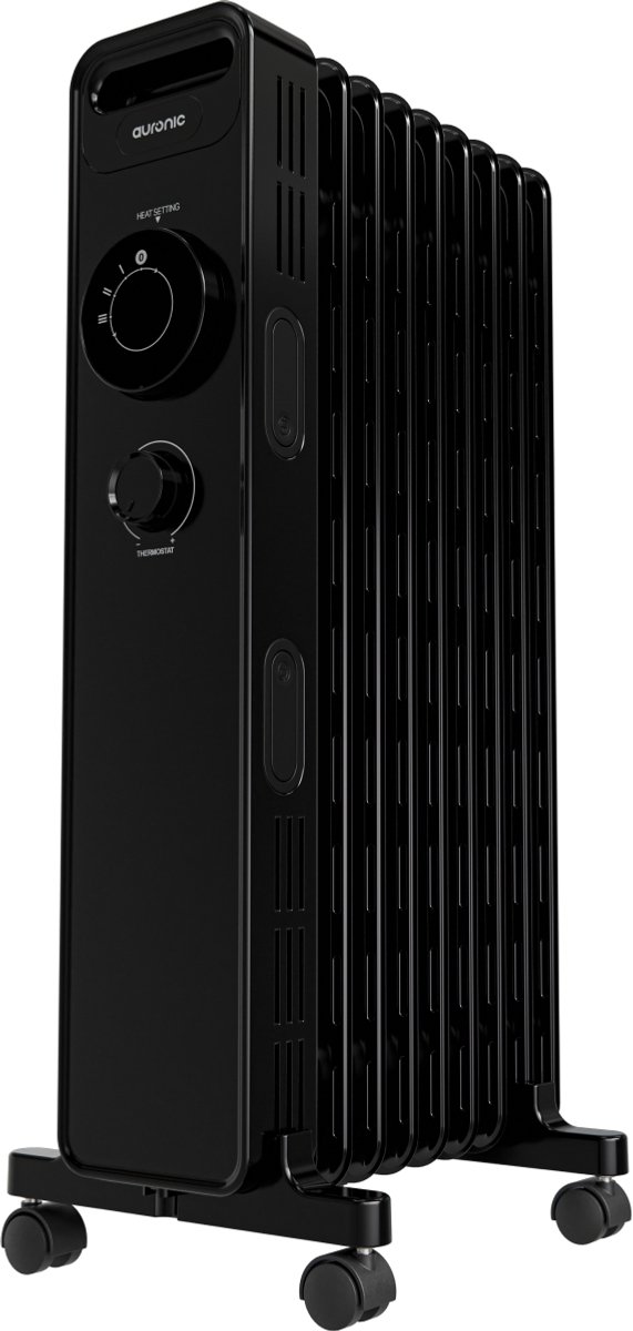 Bol.com Auronic Olieradiator - 2000W Heater - Tot 30m² - Elektrische kachel - Thermostaat - 3 Standen - Zwart aanbieding