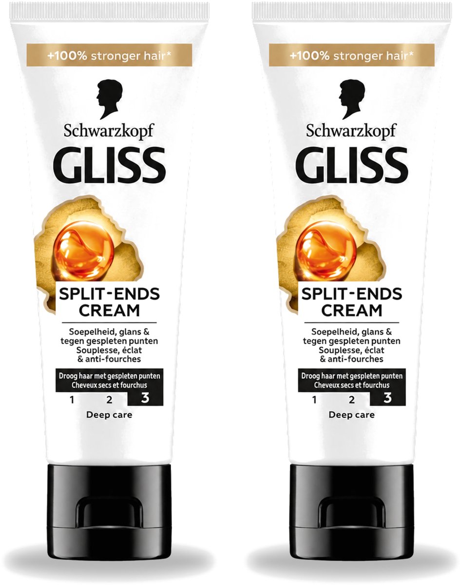 2 x Gliss - Split-Ends Cream - Tegen Gespleten Haarpunten - 50 ml - Voordeelverpakking - 2 stuks