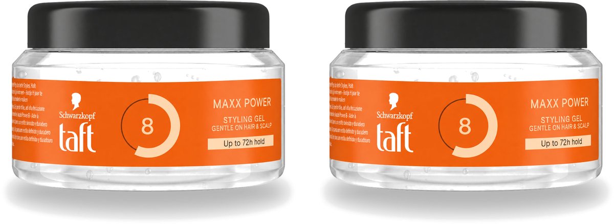 2 x Taft - Maxx Power 8 - Styling Gel - Maximale controle - 250 ml - Voordeelverpakking - 2 stuks