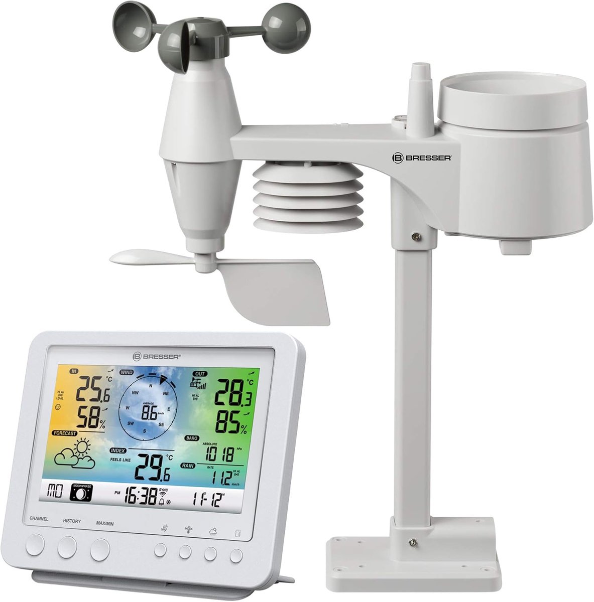 Weerstation met afmetingen 16.8D x 13.5W x 2.4H cm - Industrohome