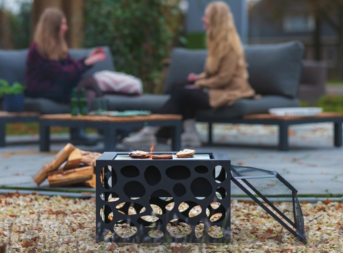 RedFire Mikor Fire Bowl with Grill Grate - Ø 55 cm - Black