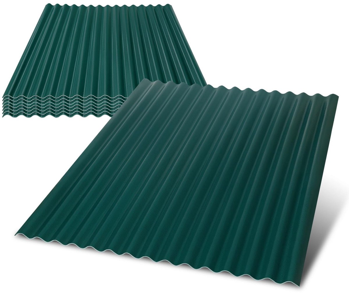 Golfplaten 117 x 93 cm = 17,4 m², 1,5 mm ASA-PVC, groen