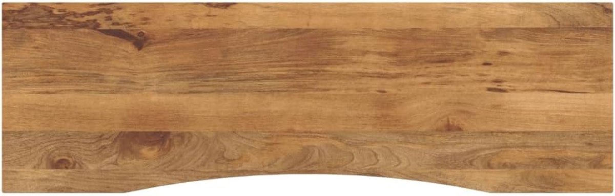 Houten bureaublad met uitsparing, 160 x 50 x 2,5 cm, van mangohout, voor kantoor en eetkamer, robuust tafelblad met natuurlijke nerf