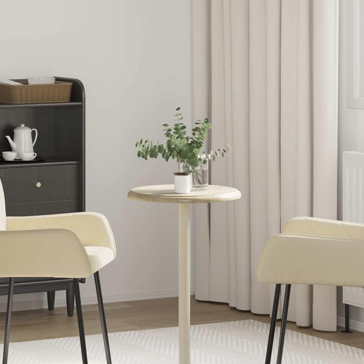 Plaat tuintafelblad Ø40x2,5 cm crème tafelblad reserveonderdeel voor eettafel koffietafel