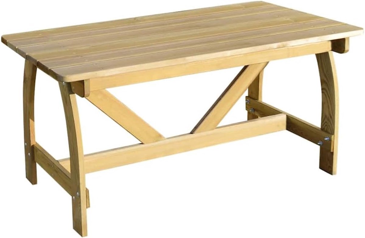 150x74x75 cm Geïmpregneerd Grenenhout Stevig Rotbestendig Duurzaam Tuinmeubel Buiten Eettafel voor Tuin Terras Balkon