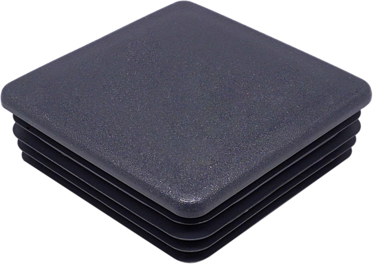 Vierkante kunststof pluggen 80 x 80 mm - antracietgrijs - weerbestendig - ideaal voor afsluiten van buizen - ShopVlot